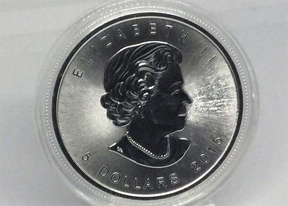 2015 Canada $5 .9999 fine 1 Oz Silver Maple Leaf Coin Heart Privy