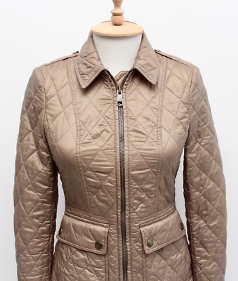 Women's BURBERRY BRIT Quilted Full Zip Jacket Nova Check Lined