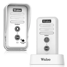 Wuloo 0.5 Mile Wireless Doorbell Door Chimes with Rechargeable Doorbell Button
