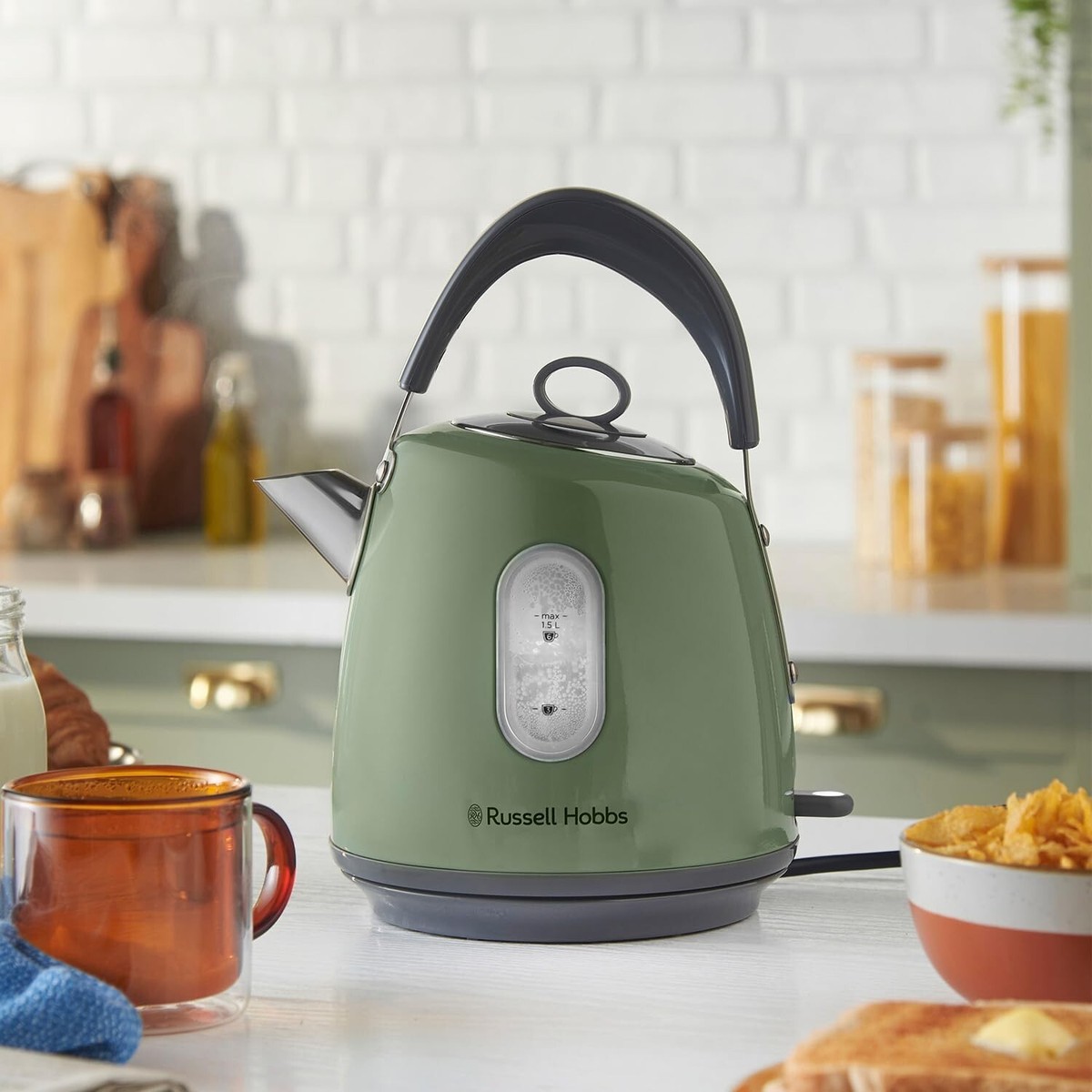 Sage Green Kettle Coloured Microwave Kettle And Toaster Stylish - Main Image