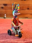 Vintage Schylling Duck on Bike Propeller Spinning Tin Wind up Toy From 2000