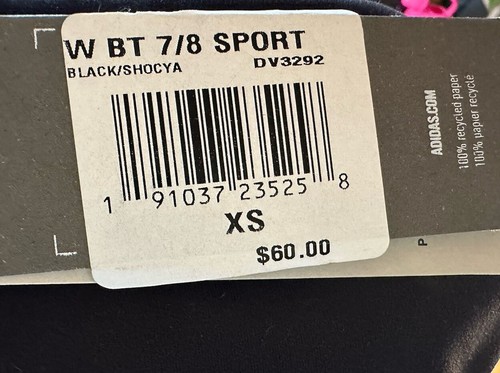 Damen Adidas W BT 7/8 Sport Training Leggings schwarz/shock cyan DV3292 - Bild 7 von 8