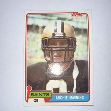 Topps 1981 Archie Manning #158 New Orleans Saints NFL Football Card