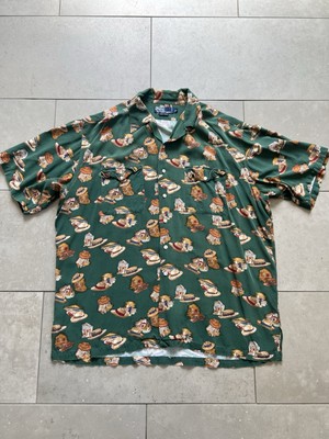 トップス Ralph Lauren RAYON S/S OPEN COLLAR SHIRT Ralph Lauren open collar rayon shirt