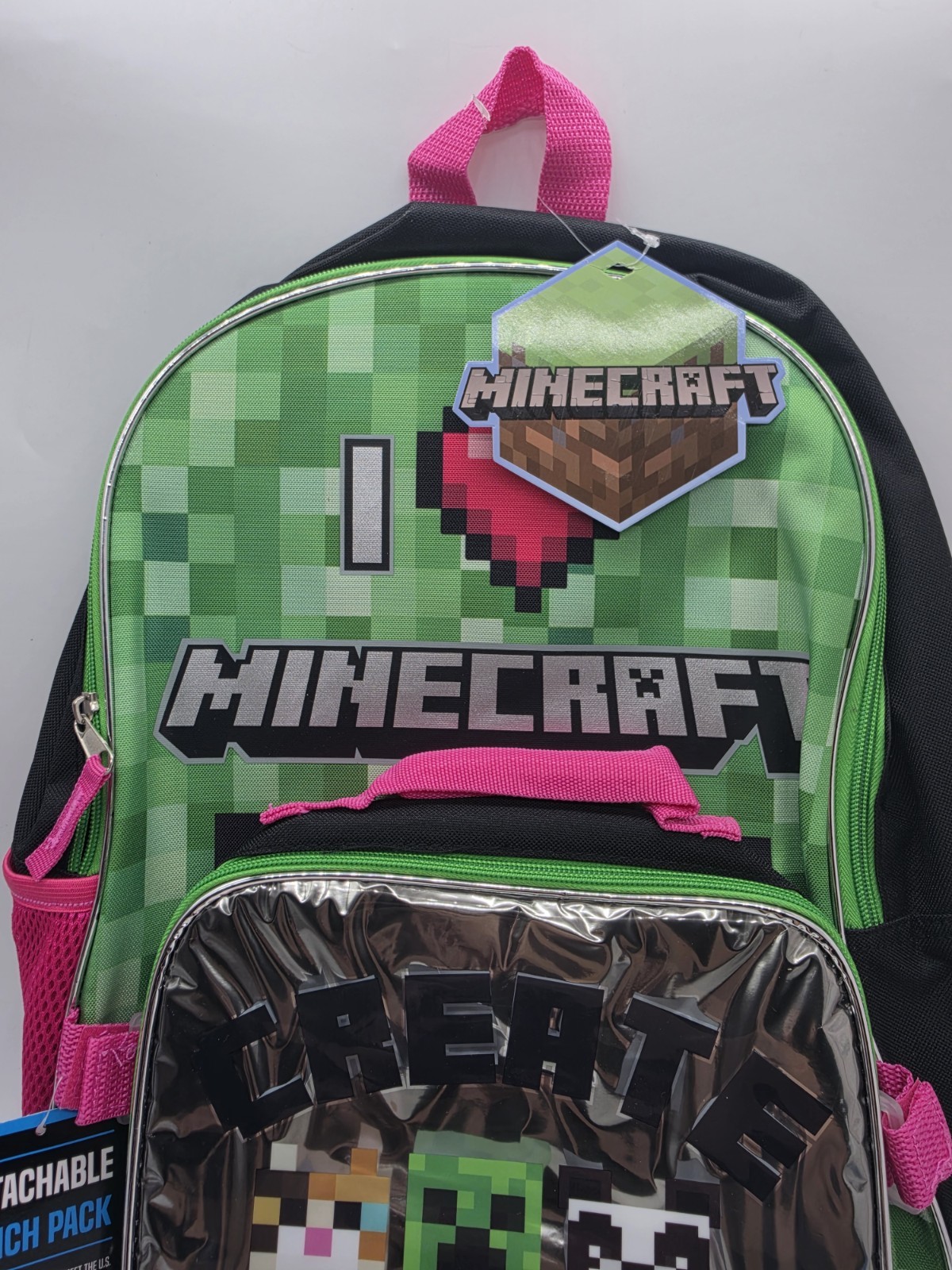 Minecraft Creeper 16-Inch Kids Backpack with Matching Lunch Bag New Sold Out image 4
