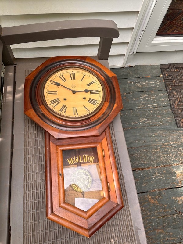 Estate antique Pre-1879 ANSONIA CO Connecticut ‘REGULATOR’ octagon CLOCK Beauty!