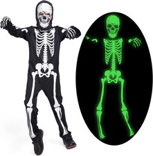 Kids Skeleton Costume Glow in the Dark Skeletons Halloween Skeleton Costumes for