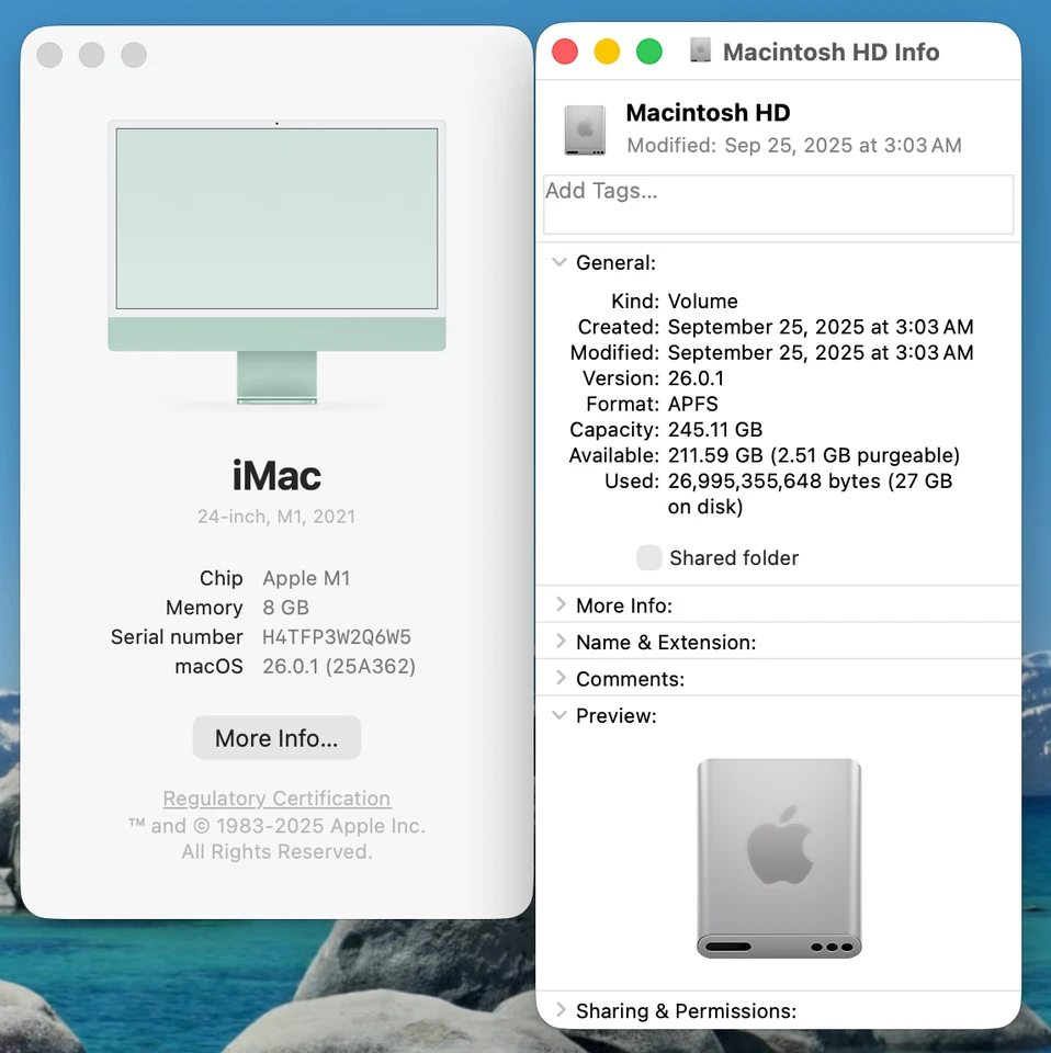 Apple iMac M1 8GB RAM 256 GB SSD Green - Image 2 of 2