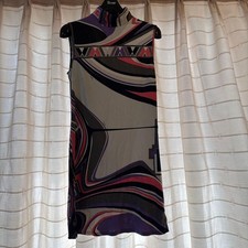 Emilio Pucci Abstract Design Knee Length Dress Multicolor Rayon Women's