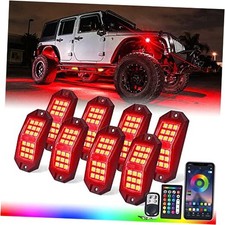 Wide Angle Bluetooth RGB LED Rock Lights Kit, Multicolor 8 Pcs Upgraded Model