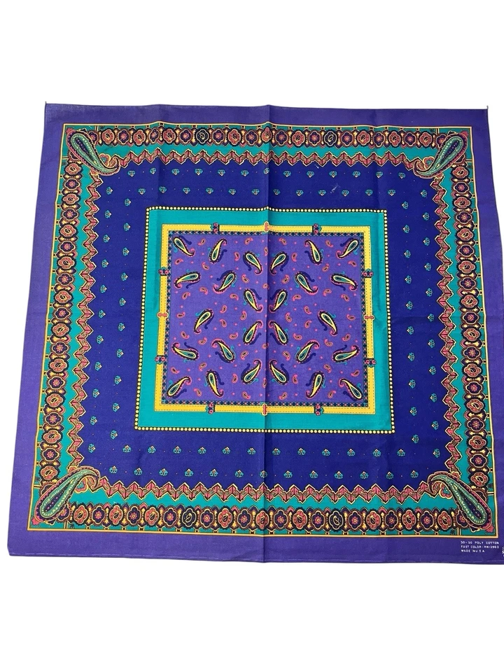 "Lote De Colección (2) Pañuelo Bandana Jumbo Color Rápido RN 13960 30x30"" EE. UU." Foto 3 de 4