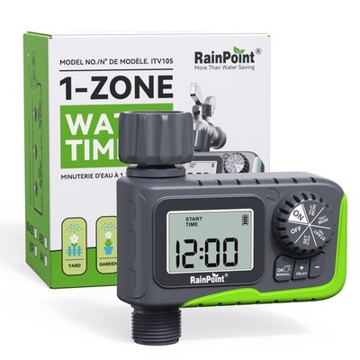 Rainpoint 1-Zone Water Timer Model ITV105 Water Saving Outdoor 3/4'' Hose Timer