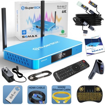 New SuperBox S6 Max Authorized Distributor With USB Cable Wireless Keyboard Gift
