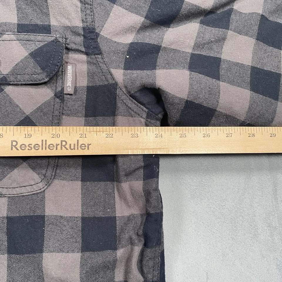 Chaqueta Wolverine Para Hombre Talla Grande Púrpura Franela Sherpa Forrada Cazadora Cuadros Foto 3 de 4