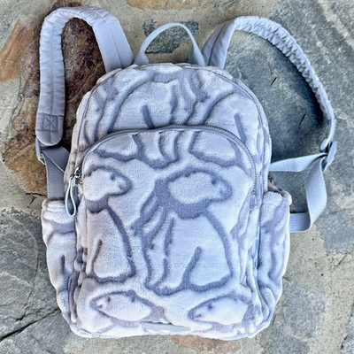 RETIRED ~ Vera Bradley Mini Backpack in  Beary Merry  ~ Fleece Gray Polar Bear