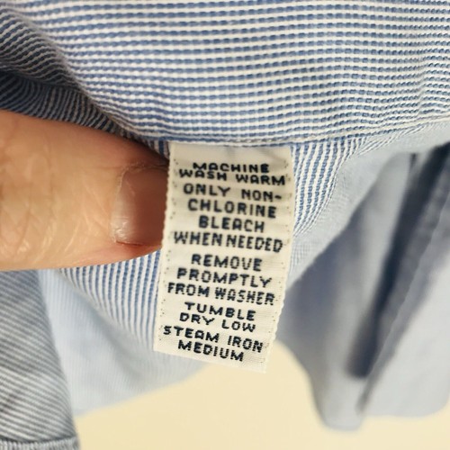 Ralph Lauren Shirt Mens 16 1/2-34/35 Blue Pinstripe Yarmouth Cotton Oxford - Picture 5 of 8