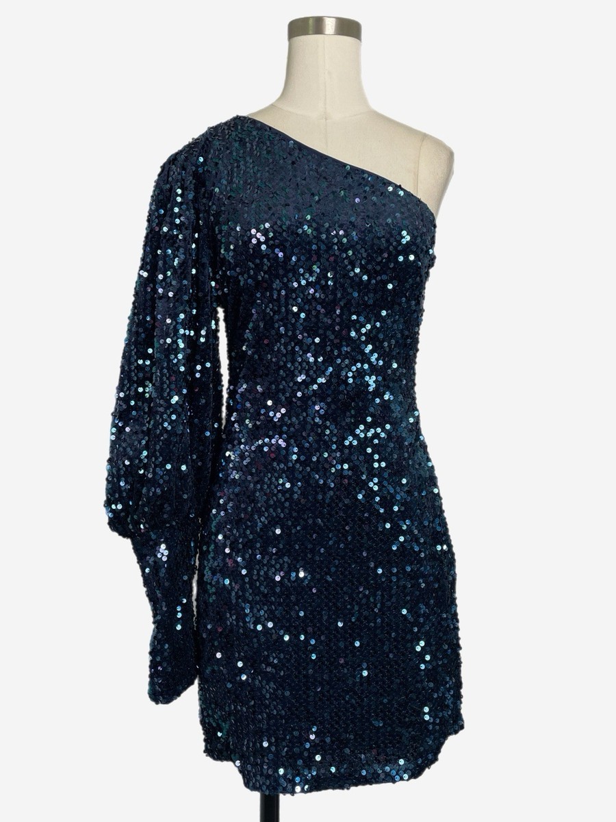 Camila Coelho NWT Katya Mini Dress in Midnight Blue velvet sequin  mermaidcore M | eBay