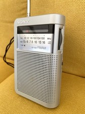 Sony ICF-S22 Portable Pocket Radio AM/FM Handheld Silver Fully Tested Working