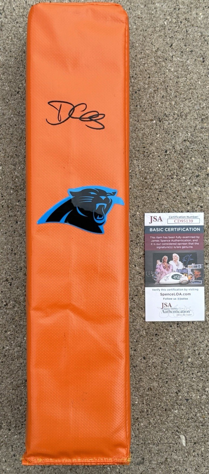 DAVE CANALES SIGNED Endzone Pylon JSA COA CAROLINA PANTHERS 