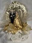 Vintage 50th Wedding Anniversary Couple Cake Topper