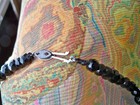 VINTAGE VICTORIAN whitby jet beaded art deco sterling mourning necklace jewelry — photo 2