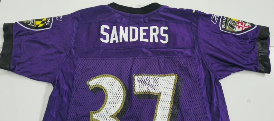 Camiseta Deion Sanders Baltimore Ravens Negra Talla 8 Juvenil Pequeña Reebok NFL Foto 3 de 4