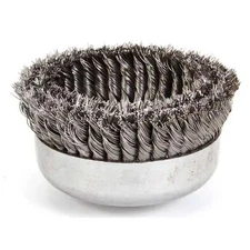 Weiler 97443 Double Row Cup Wire Brush, Threaded Arbor