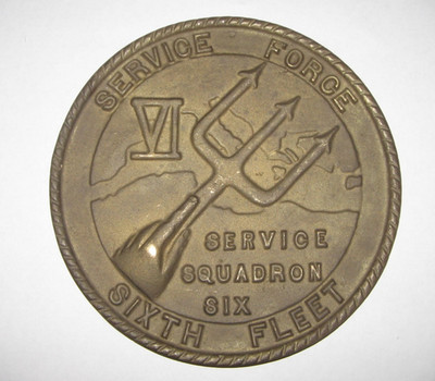Service Force Squadron 6, 6th Fleet, 7'' dia. 3/8'' High and 3/4'' at highest point