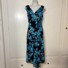 Vintage Y2K Connected Apparel Floral Sleeveless V Neck Asymmetrical Fairy Dress