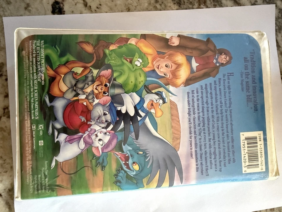 Black Diamond The Rescuers  Down Under VHS Tape RARE! $$$ - Image 3 of 4