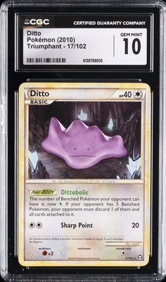 2010 POKEMON TRIUMPHANT #17/102 DITTO CGC 10 GEM MINT | eBay