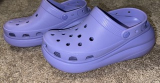 purple lavender Crocs Classic Crush platform clogs Chunky Heel Mens 8 Women’s 10
