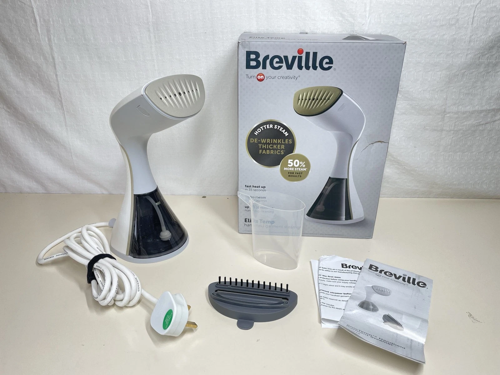 Breville EliteTEMP Handheld Garment Steamer Horizontal Vertical Steam Iron