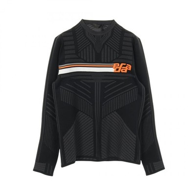 PRADA Technical knit sweatshirt long sleeve tops polyester Black Gray mens #48