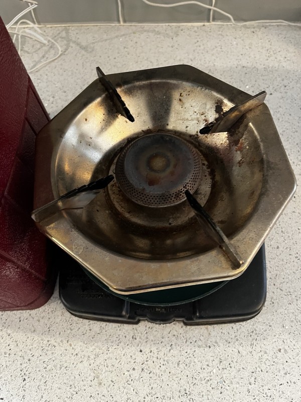 Vtg Coleman  Single Propane Burner Camping Stove With Case