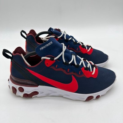 Nike React Element 55 Rabid Panda Blue Void Habanero Red Active CJ0769-400 10.5