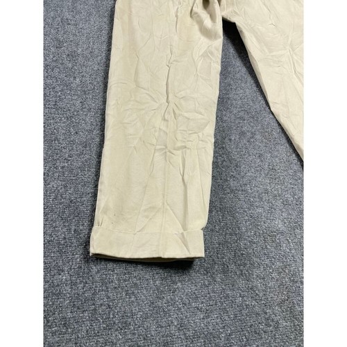 Beige Herren Hose Plissee vorne Knopfverschluss gerades Bein Größe W30 L30 - Bild 12 von 21
