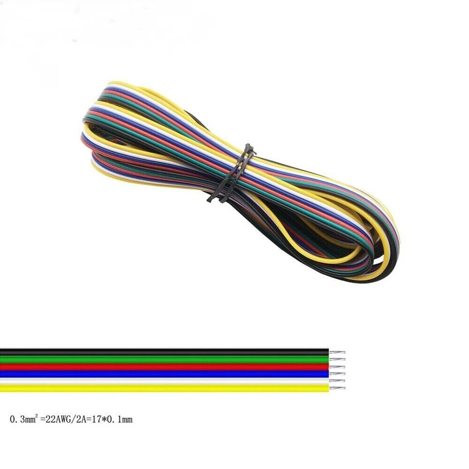 100M 2/3/4/5/6Pin Extension Led Wire Cable Cord For 3528 5050 5630 Led Strip - Image 2 of 4