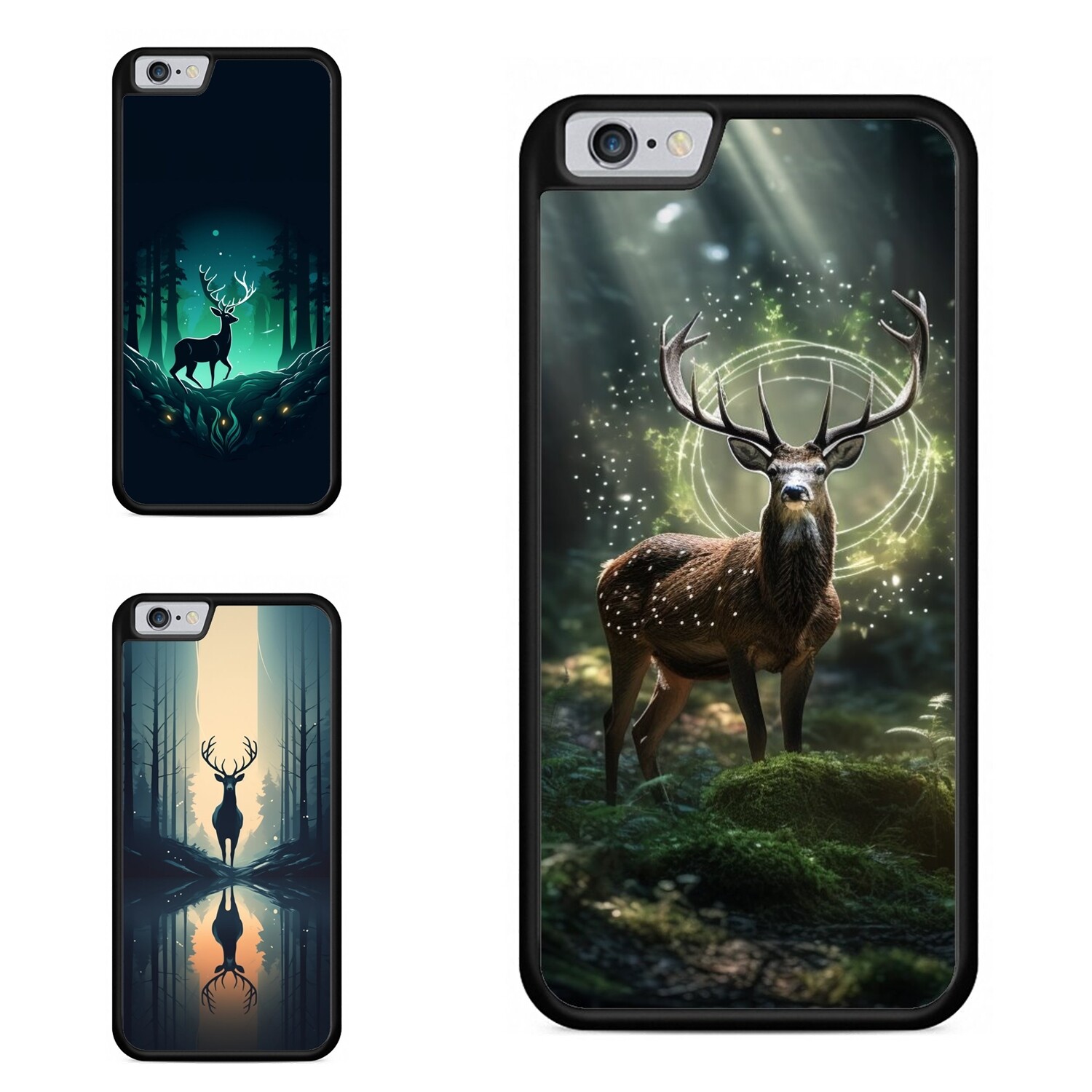 For iPhone 5 5S SE 6 7 8 Plus XR XS Max Shockproof deer antlers forest