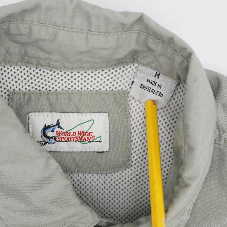 WORLD WIDE SPORTSMAN Camisa Ventilada Senderismo Pesca Manga Corta Verde Para Hombres M Foto 3 de 4