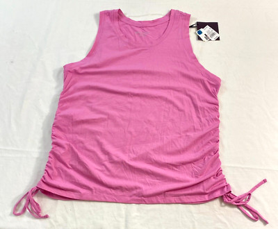 women's Ava & Viv pink sleeveless top size 2X  side drawstrings exercise