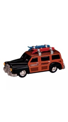 Lemax Woody Beach Wagon Holiday Village Accessory Brown Truck