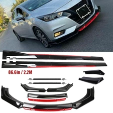 Front Bumper Lip Spoiler Splitter Body Side Skirt Gloss Black For Nissan Sentra