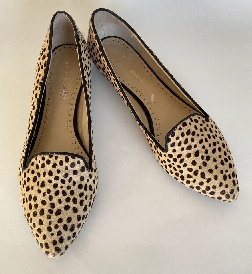 Mocasines planos de cuero de vaca con estampado animal Adrienne Vittadini 8,5 Foto 3 de 4