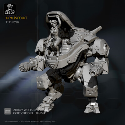 Height 110mm Resin Robot Warrior Female Fighter Unpainted Unassembled TD-2241