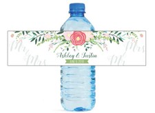 100 Mr Mrs Floral Wedding Water bottle labels easy to use Great for weddings