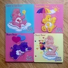 4 Fun Care Bears Wooden Inlay Puzzles Funshine, Share, Cheer, Love-a-Lot Vintage