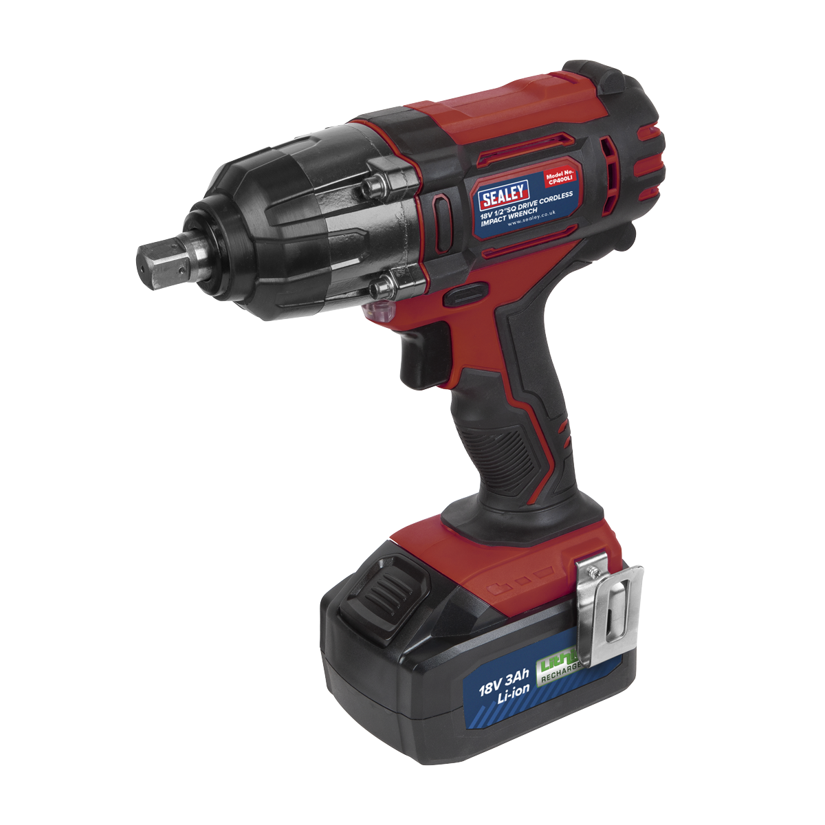 Sealey Cordless Impact Wrench 18V 3Ah Lithium-ion 1/2 Inch Sq. Drive (CP400LI) - Image 9