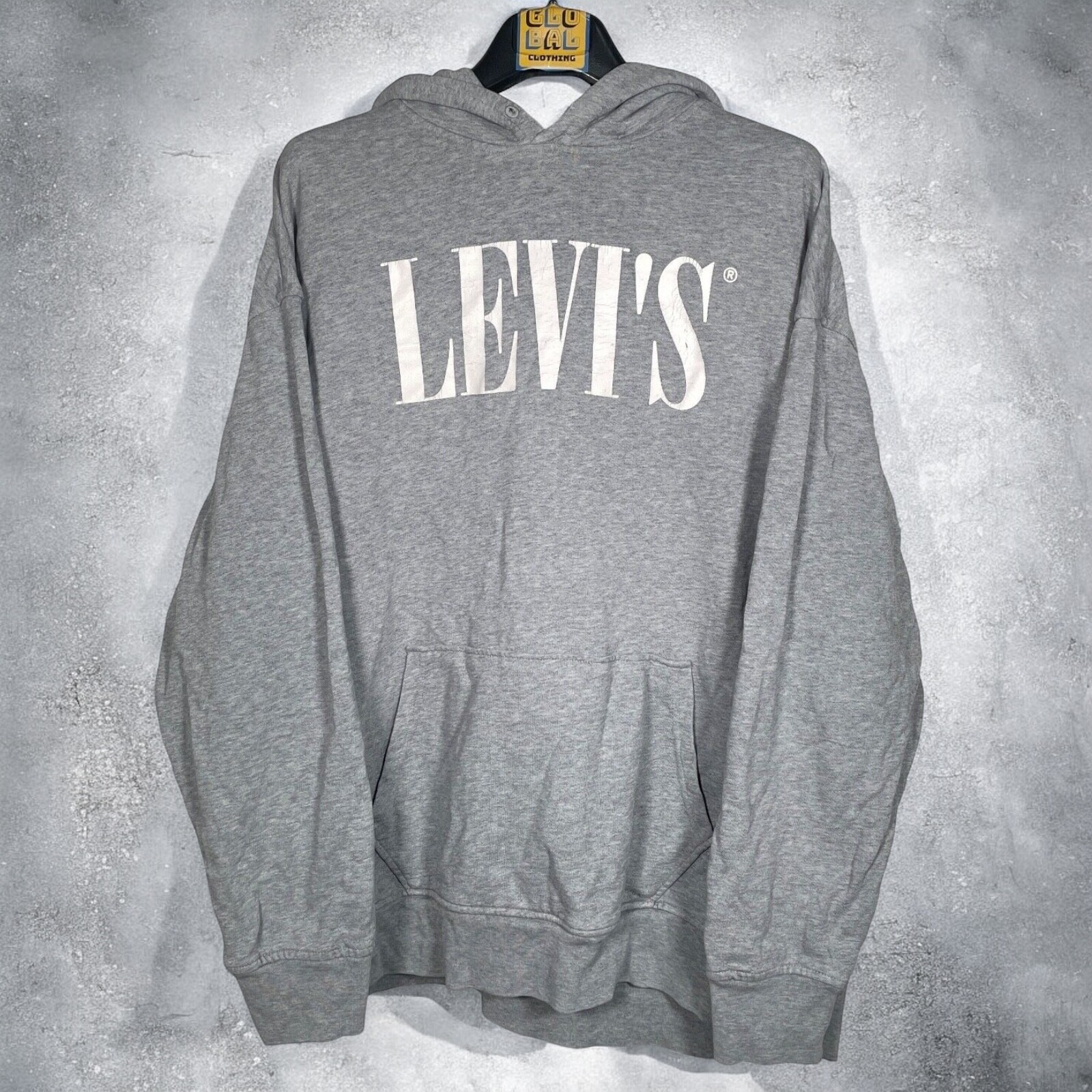 Levi's Hoodie Relaxed Fit In Gray Cotton For Men Logo - Size XL
