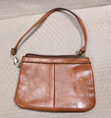 Black River Leather Wristlet, Camel